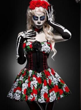 Lip Service Sugar Skull Corset Dress Goth Punk Mini XS